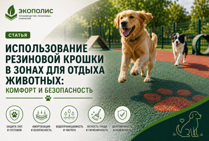Использование резиновой крошки в зонах для отдыха животных: комфорт и безопасность