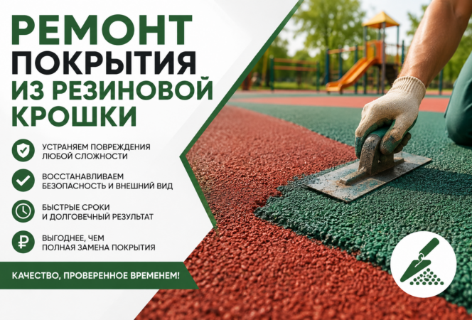 Ремонт покрытия из резиновой крошки