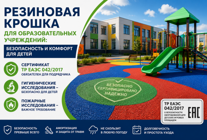 Резиновая крошка для образовательных учреждений: безопасность и комфорт для детей