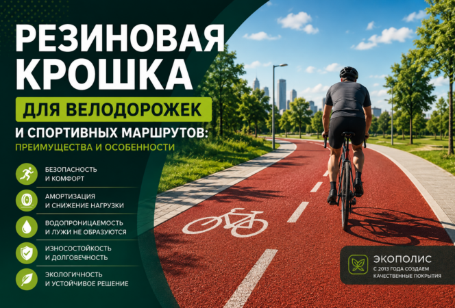 Резиновая крошка для велодорожек и спортивных маршрутов: преимущества и особенности