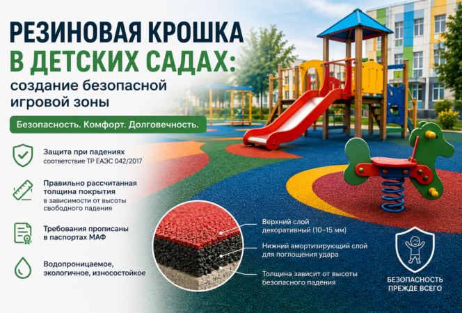 Резиновая крошка в детских садах: создание безопасной игровой зоны
